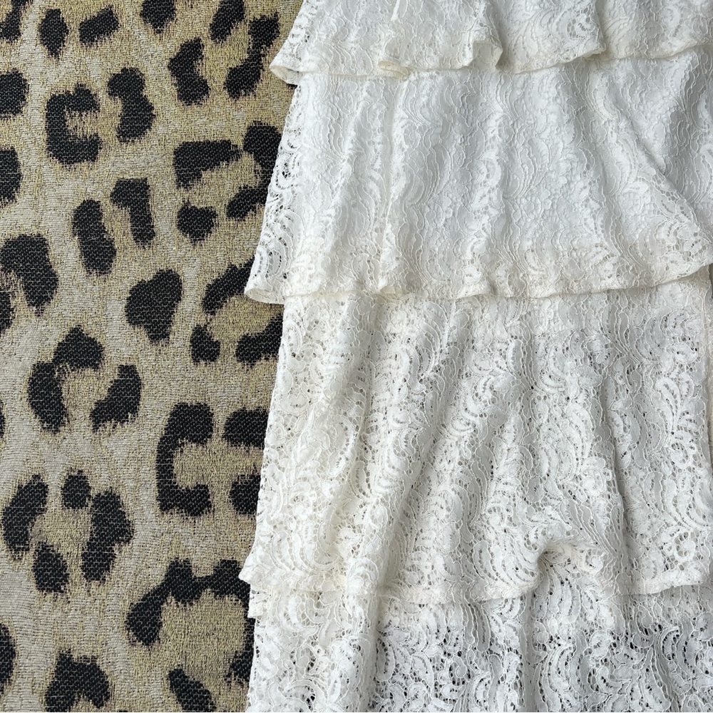 BAILEY44 tiered white lace ruffle tiered maxi skirt - Picture 14 of 16